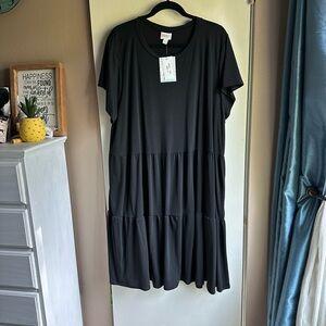 LuLaRoe Black Crew Neck Tiered Dress